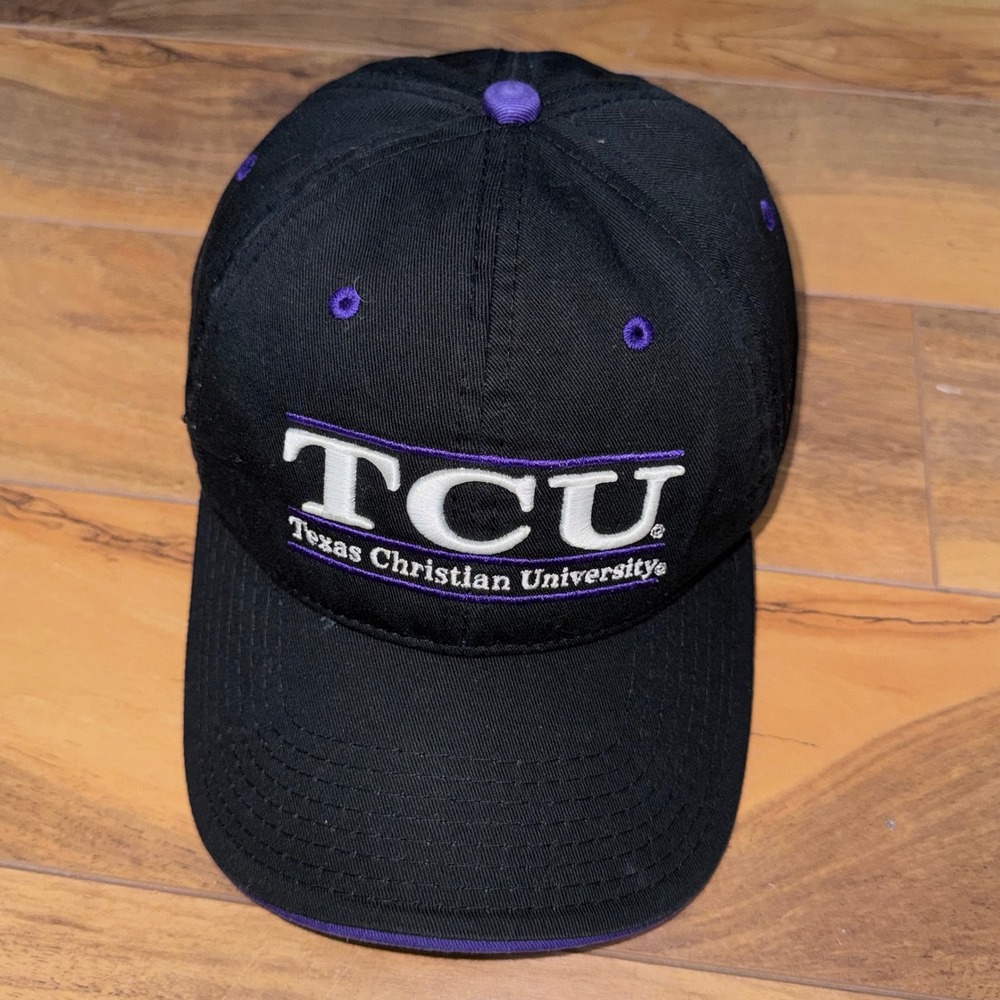 The Game TCU Texas‎ Christian University Hat Mens Black Purple Adjustable Cap